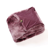 Linde Burgundy Faux Fur Plaid In Giftbox 150 X 200 PTMD - Pouf - PTMD - livinglovely.co.uk