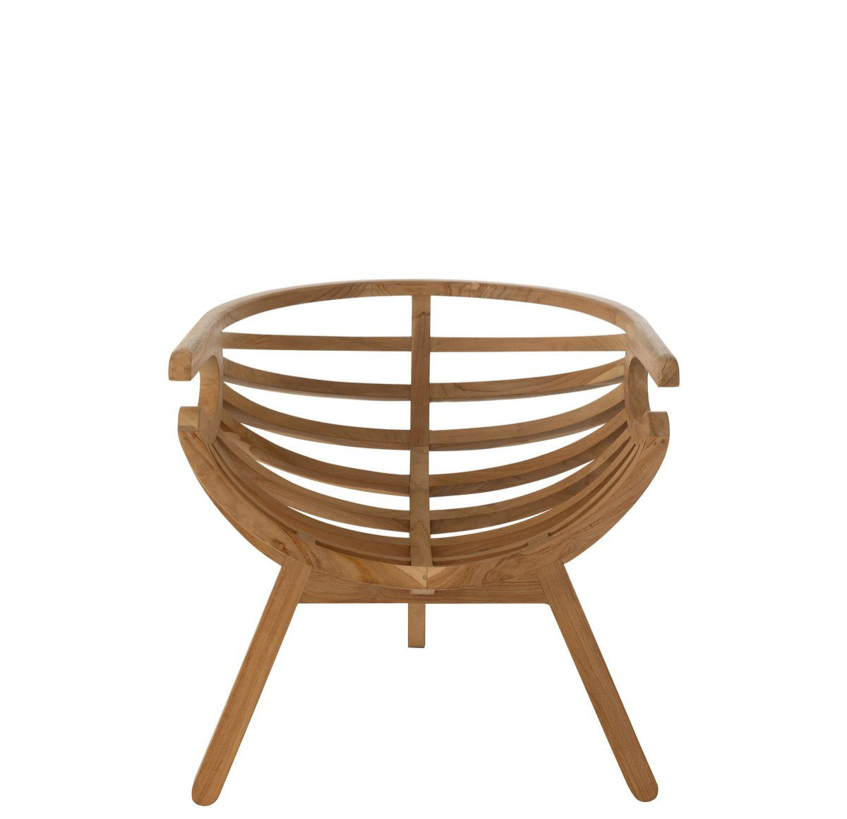 Loungestoel Crab Teak Hout Naturel - Fauteuil - J-Line - livinglovely.nl