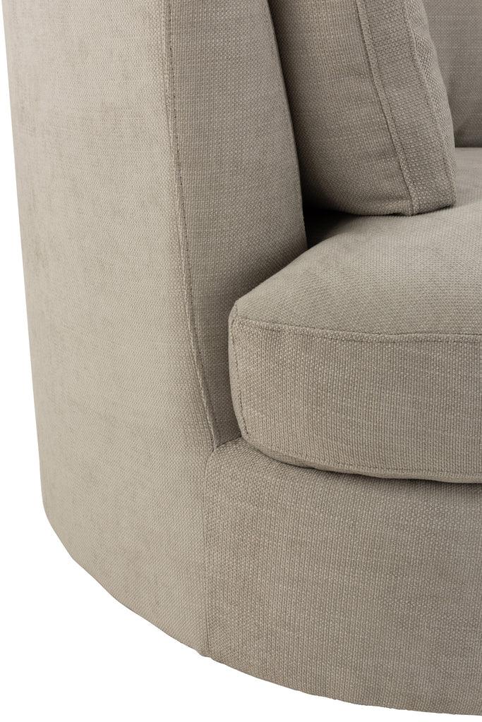 Loungestoel Swivel Hout/Textiel Grijs - J-Line - Fauteuil - J-Line - livinglovely.nl