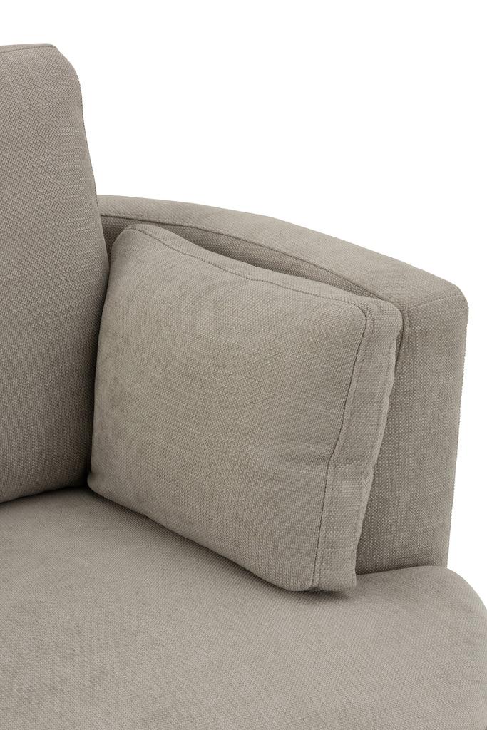 Loungestoel Swivel Hout/Textiel Grijs - J-Line - Fauteuil - J-Line - livinglovely.nl