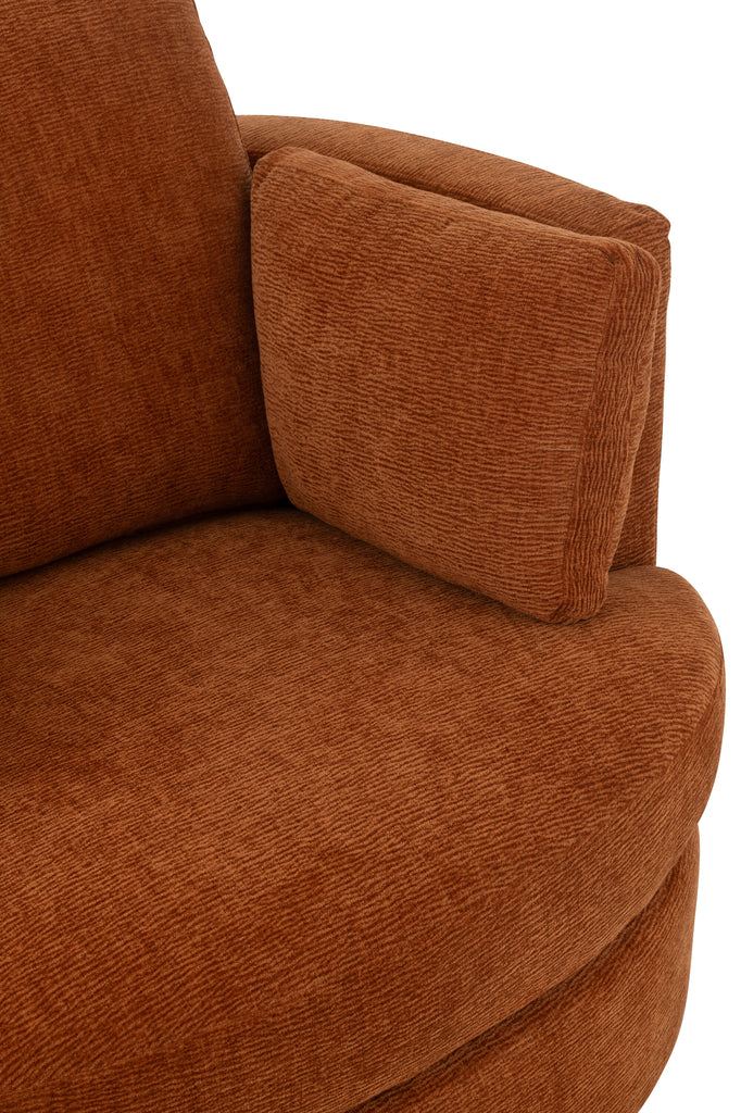 Loungestoel Swivel Populierenhout / Schuim Rusty - J-Line - Fauteuil - J-Line - livinglovely.nl
