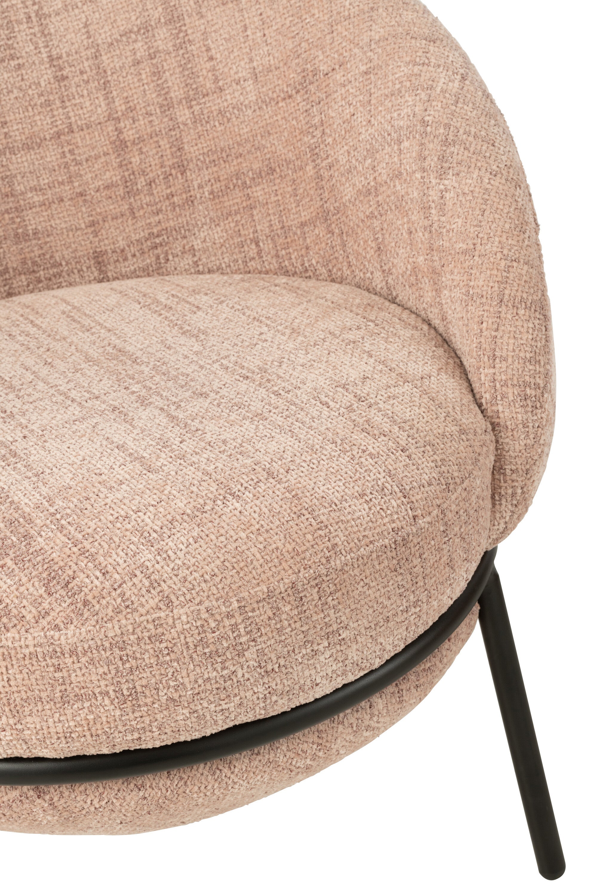 Loungstoel + krukje Napoli Licht Roze J-Line - Loungestoel - J-Line - livinglovely.nl