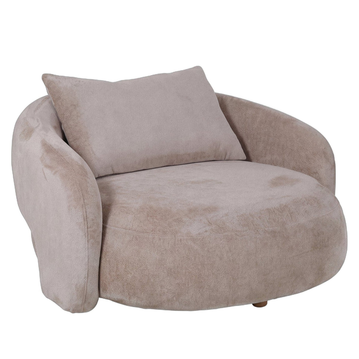 Lune Loveseat Aphrodite Crème van PTMD, zijaanzicht van de loveseat