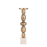Malines Gold Casted Alu Candleholder On Base L PTMD - Kandelaar - PTMD - livinglovely.nl