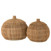 Manden Dantya Bal Jute Naturel Set van 2 - Mand - J-Line - livinglovely.nl