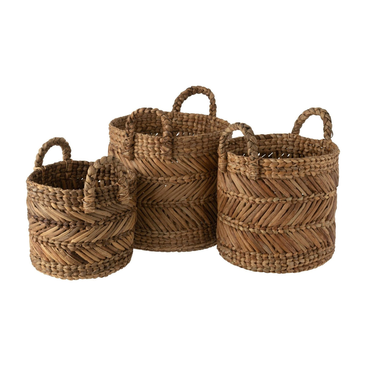 Manden Gevlochten Raffia Naturel Set van 3 J-Line