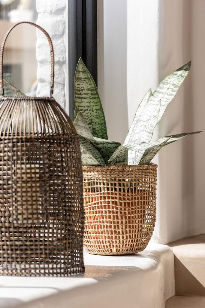 Manden Oasis Zeegras Licht Naturel Set van 5 - Mand - J-Line - livinglovely.nl