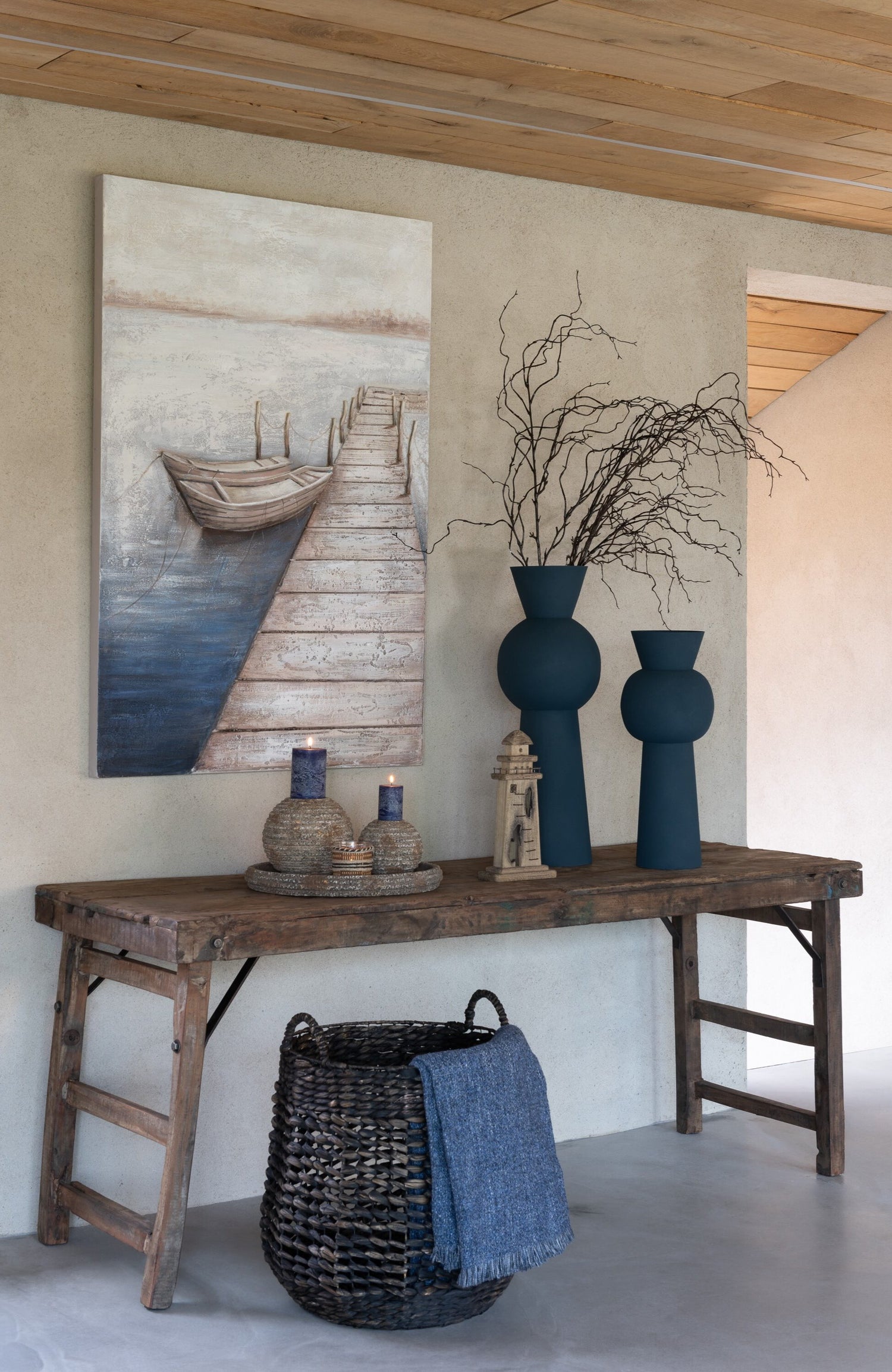 Manden Waterhyacinth Donker Bruin Set van 2 - Mand - J-Line - livinglovely.nl