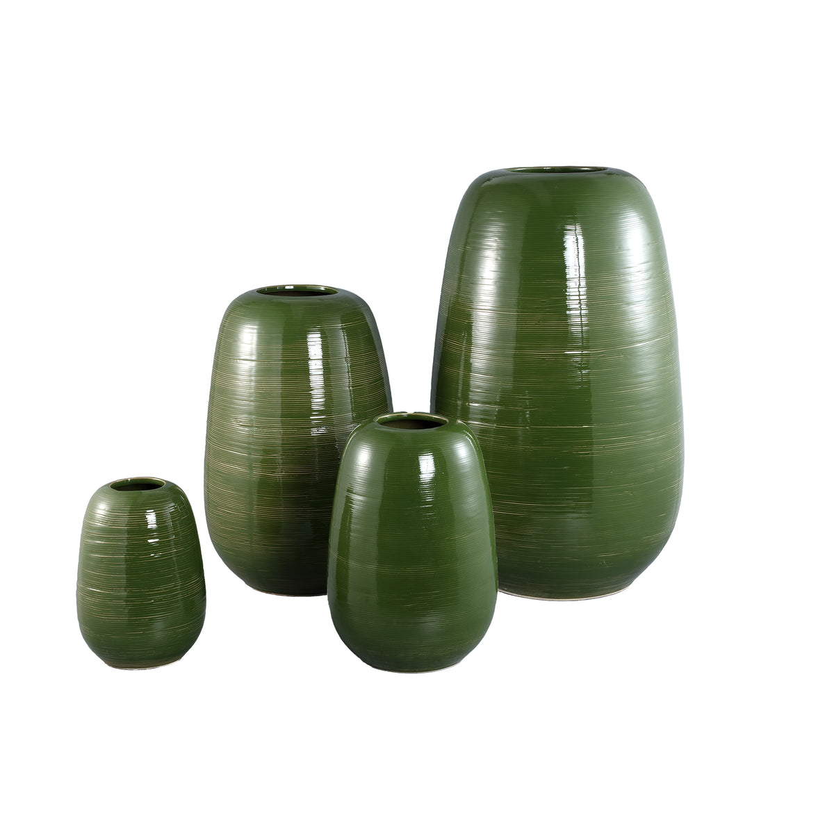Mavric Vaas Keramiek Groen Medium van PTMD, extra productfoto met aandacht voor vorm en afwerking