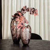 Michellee Purple Solid Glass Vase Round Smoke L Dia18xH36cm PTMD - Vaas - PTMD - livinglovely.nl