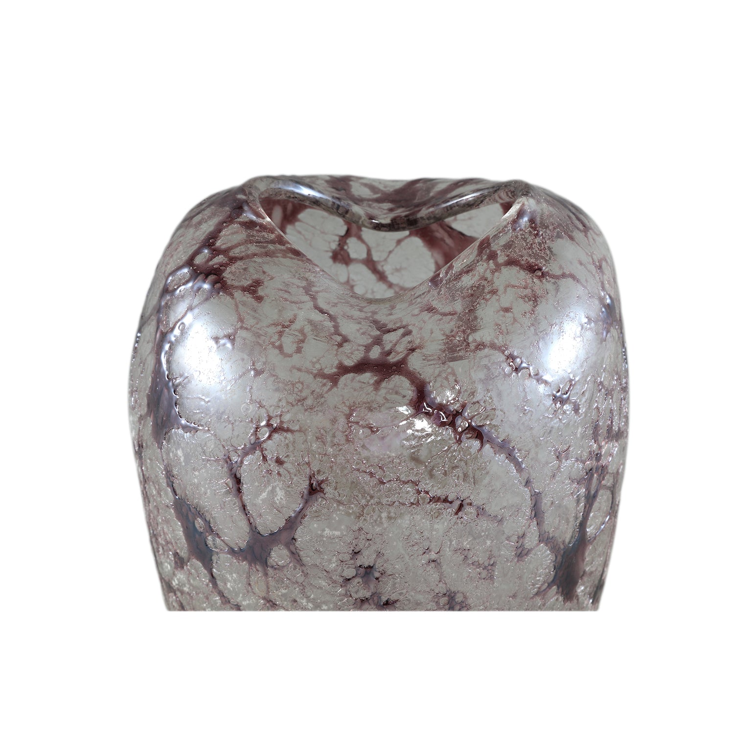 Michellee Purple Solid Glass Vase Round Smoke L Dia18xH36cm PTMD - Vaas - PTMD - livinglovely.nl