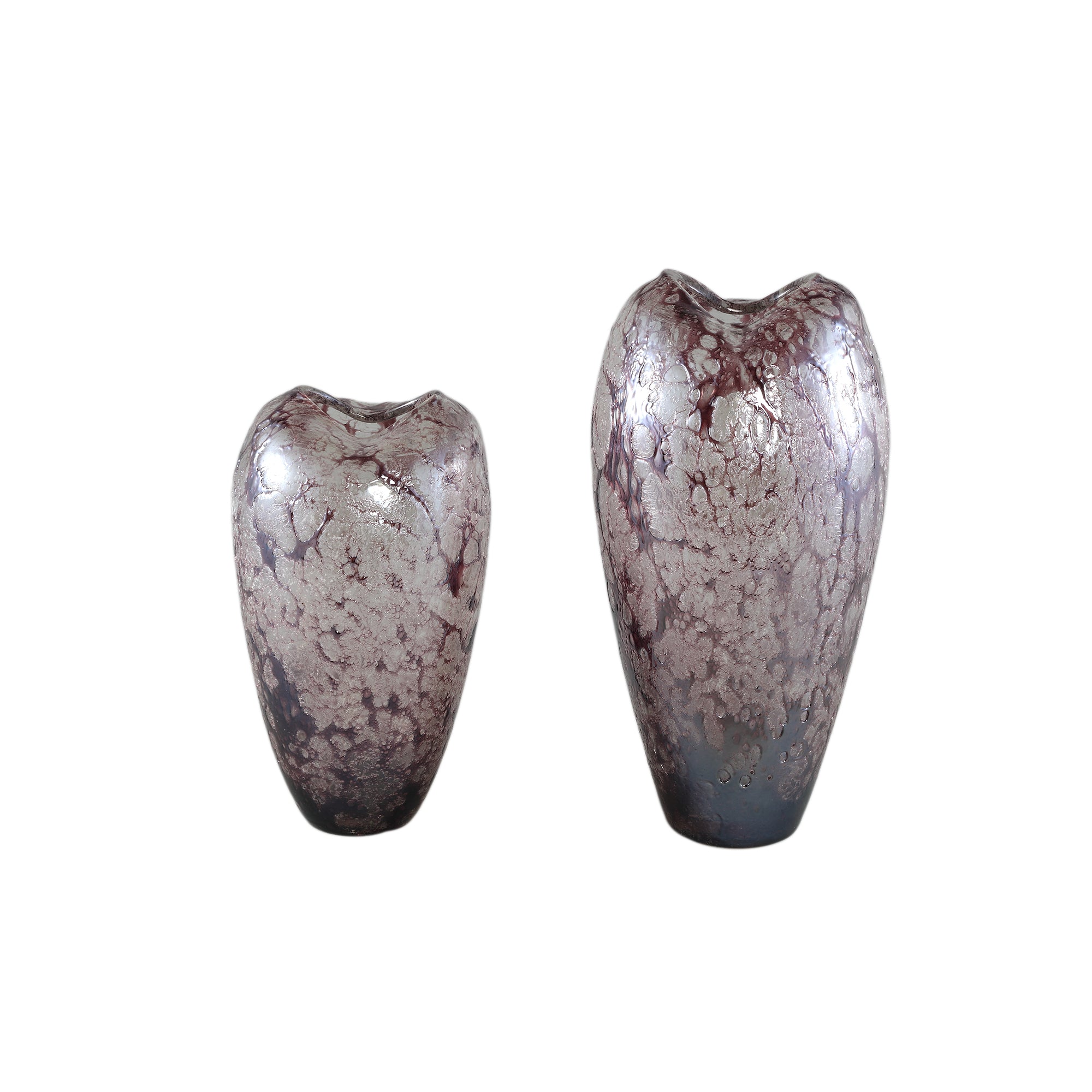 Michellee Purple Solid Glass Vase Round Smoke S Dia16xH 30cm PTMD - Vaas - PTMD - livinglovely.nl