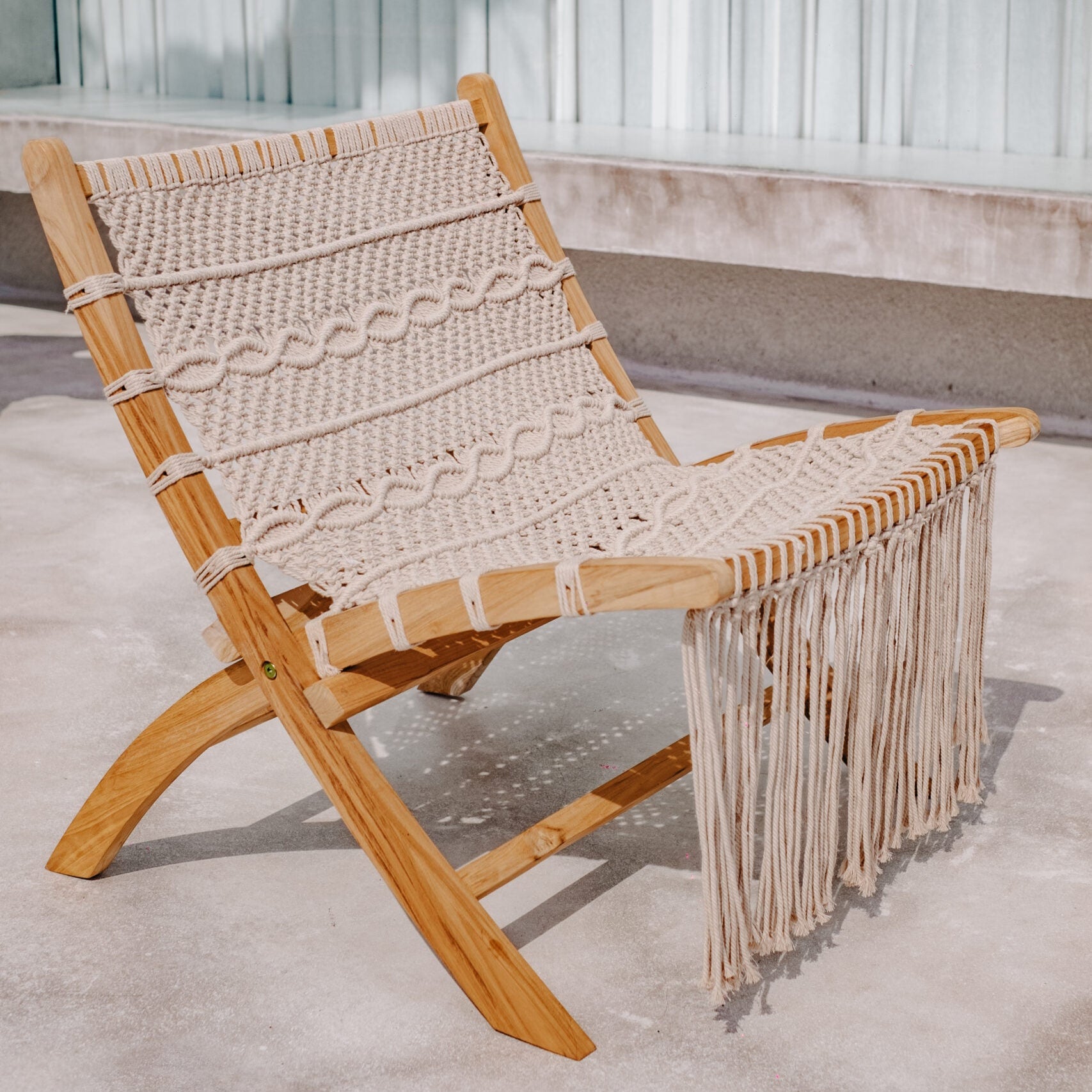 Monaco Lounge Crème met Franjes - Outdoor loungestoel - Todo Bien - livinglovely.nl