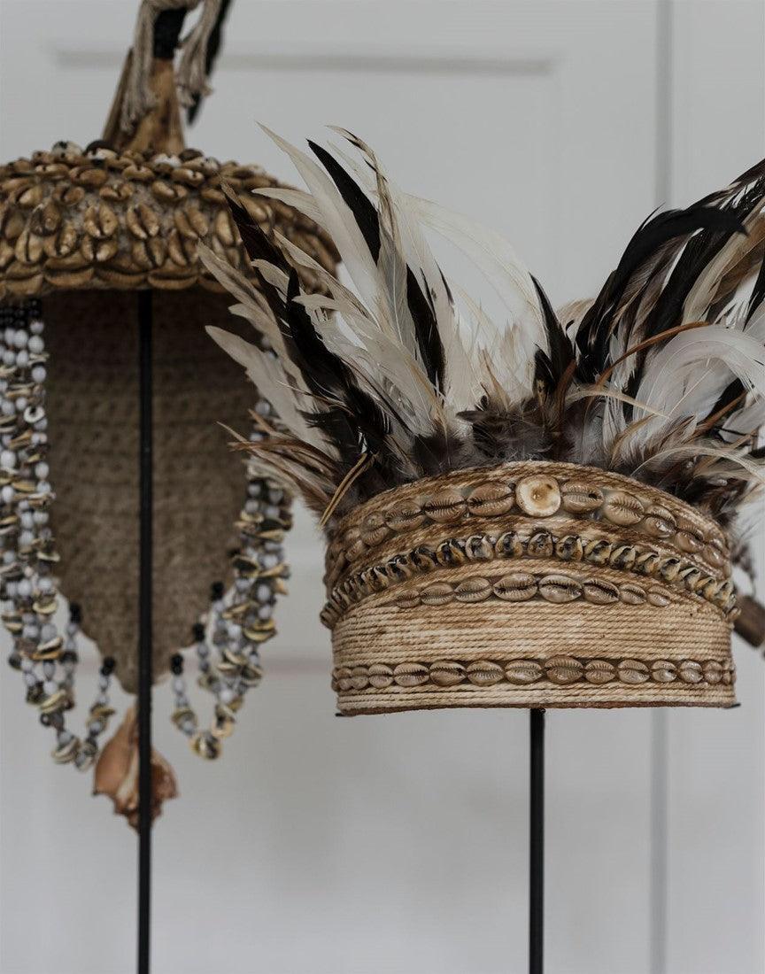 Must Living Balinese Helm met Schelpen en Veren - Ornament - MUST Living - livinglovely.nl