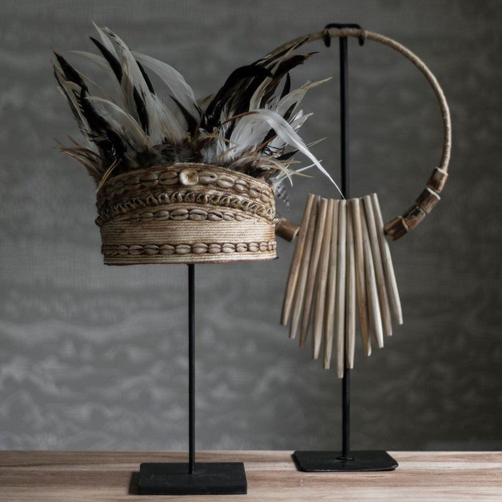 Must Living Balinese Hoed met Schelpen en Veren - Ornament - MUST Living - livinglovely.nl