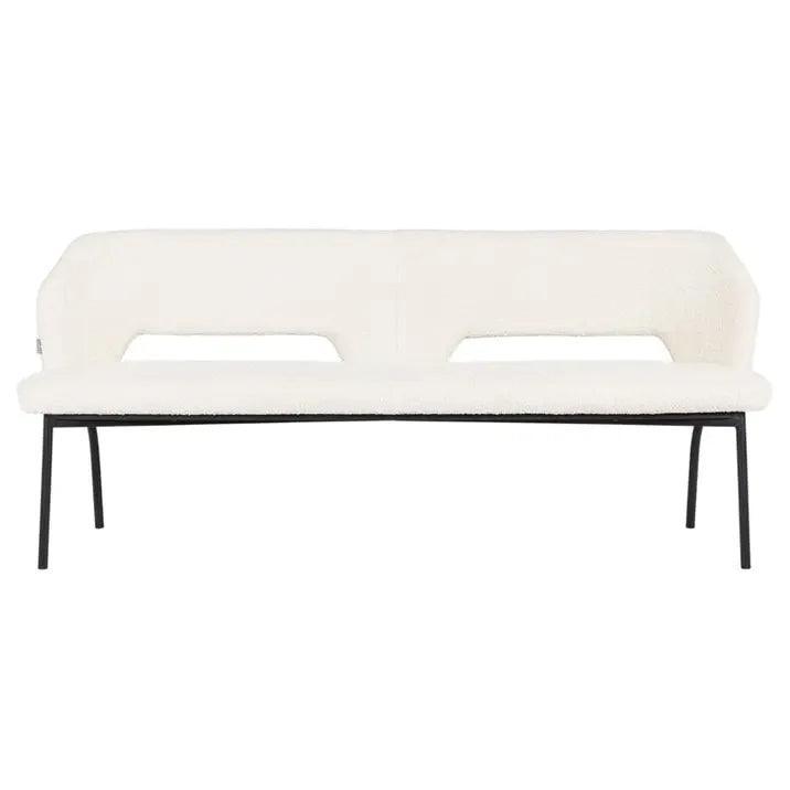 Must Living Eetkamerbank Bloom Bouclé Naturel 150cm - Eetkamerbank - MUST Living - livinglovely.nl