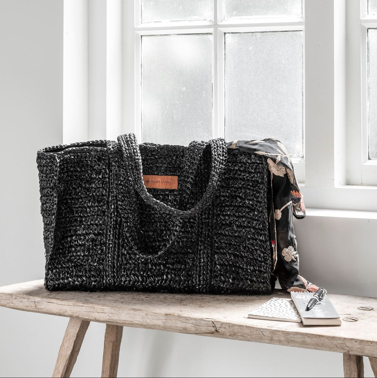 MUST Living Shopper Saint-Tropez Tas Zwart - - MUST Living - livinglovely.nl