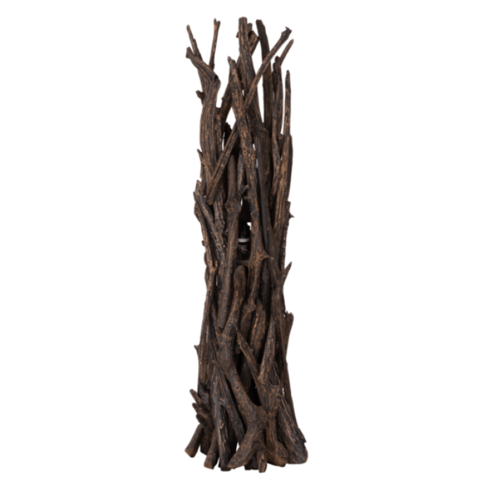 Must Living Vloerlamp Spot Teakhout 150cm Zwart - Vloerlamp - MUST Living - livinglovely.nl