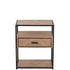 Nachtkastje Zigzag 1 Lade Hout/Metaal Naturel/Zwart - Nachtkastje - J-Line - livinglovely.nl