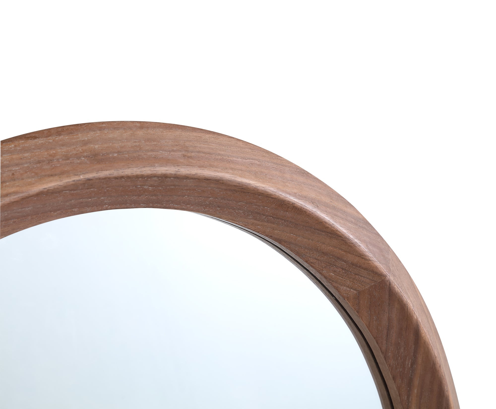 Nibbi Natural Wooden Mirror Twist Round Frame 65x5x65cm PTMD - Spiegel - PTMD - livinglovely.nl