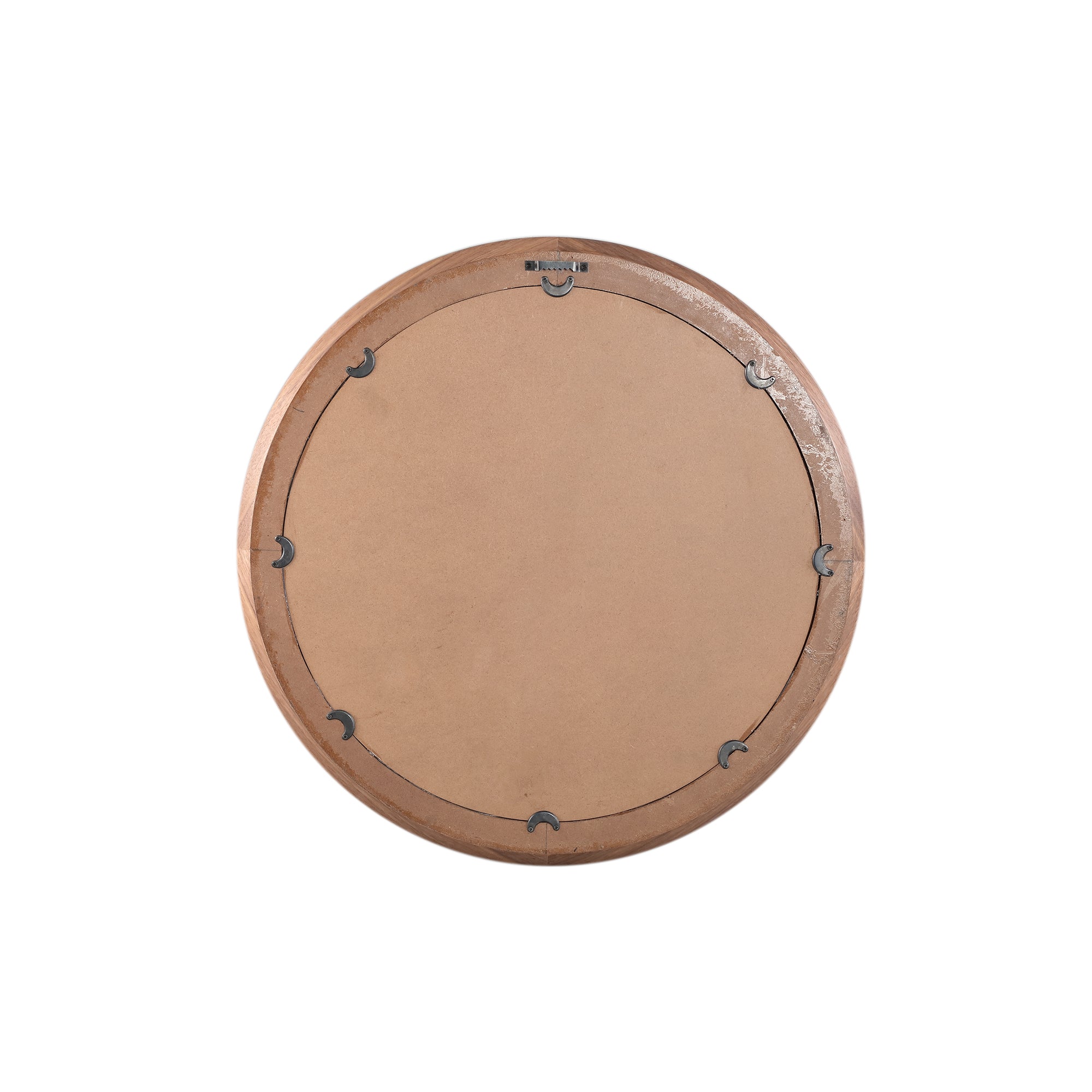 Nibbi Natural Wooden Mirror Twist Round Frame 65x5x65cm PTMD - Spiegel - PTMD - livinglovely.nl
