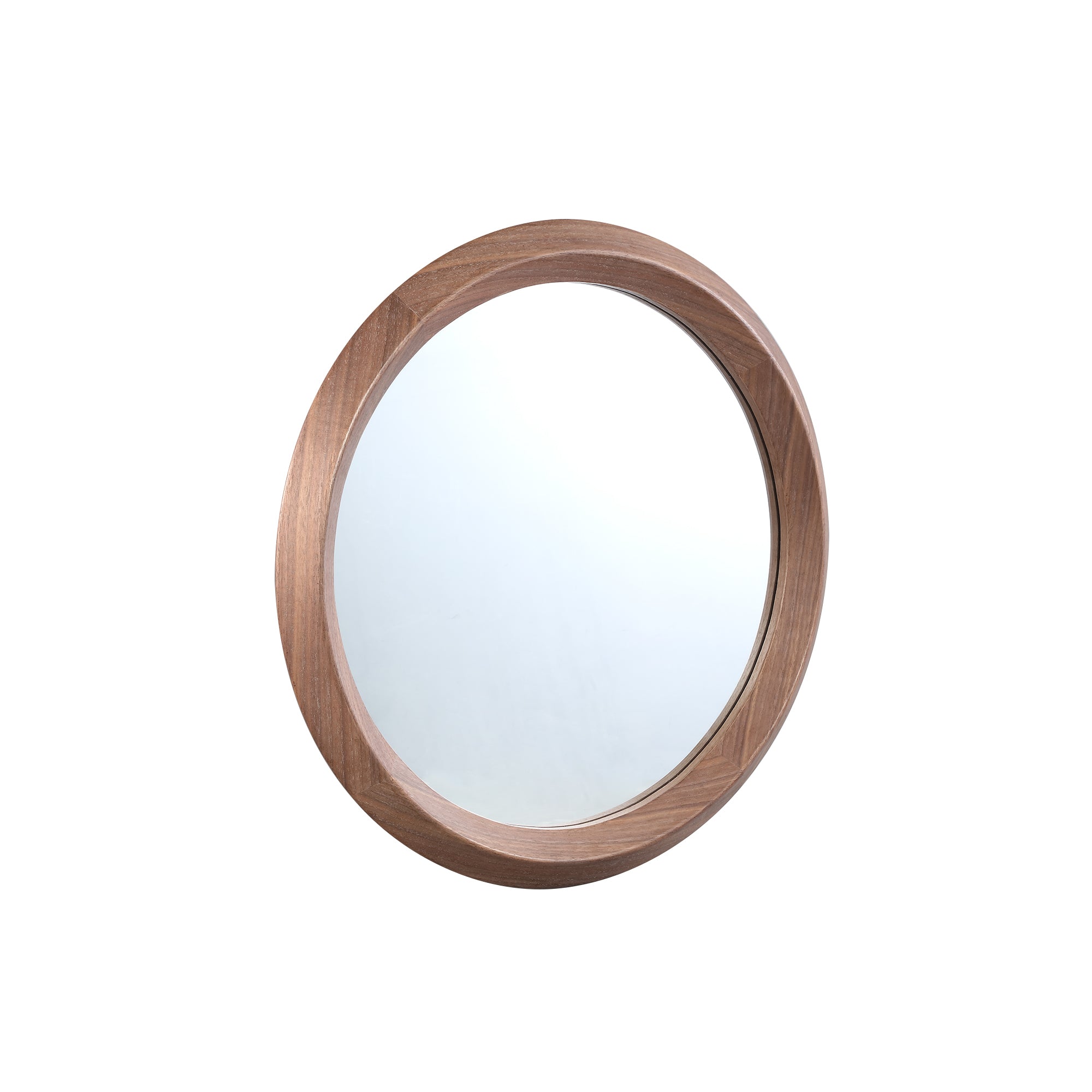 Nibbi Natural Wooden Mirror Twist Round Frame 65x5x65cm PTMD - Spiegel - PTMD - livinglovely.nl