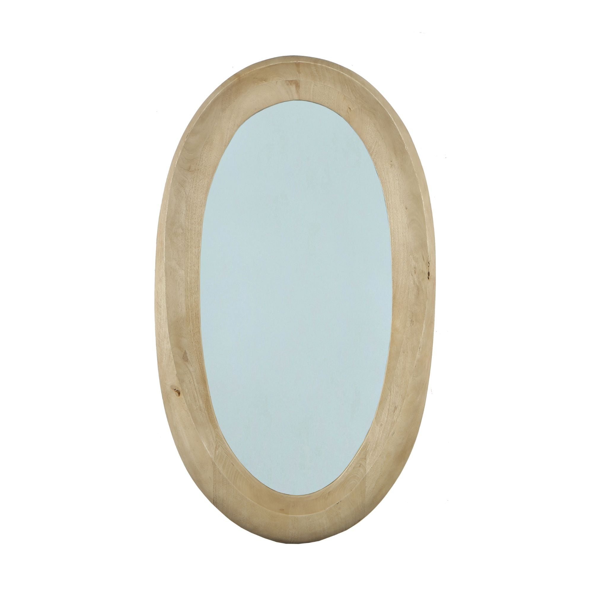 Noam Natural Mango Wood Oval Mirror 68x8x120cm PTMD - Spiegel - PTMD - livinglovely.nl