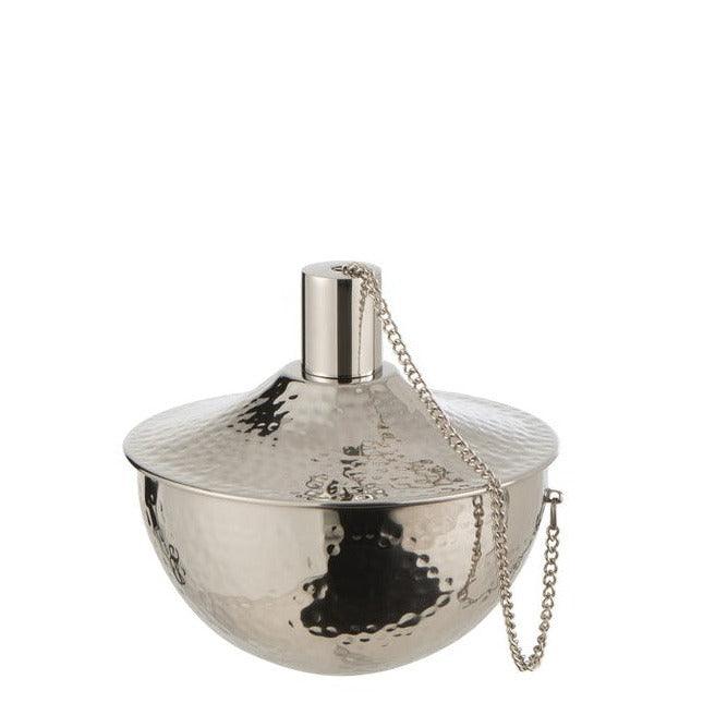 Olielamp Tafel Fijn Gehamerd Stainless Steel Zilver - Buiten-divers - J-Line - livinglovely.nl