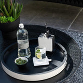 Onderzetter Vierkant Vik Hout Zwart/Wit - Onderzetter - J-Line - livinglovely.nl