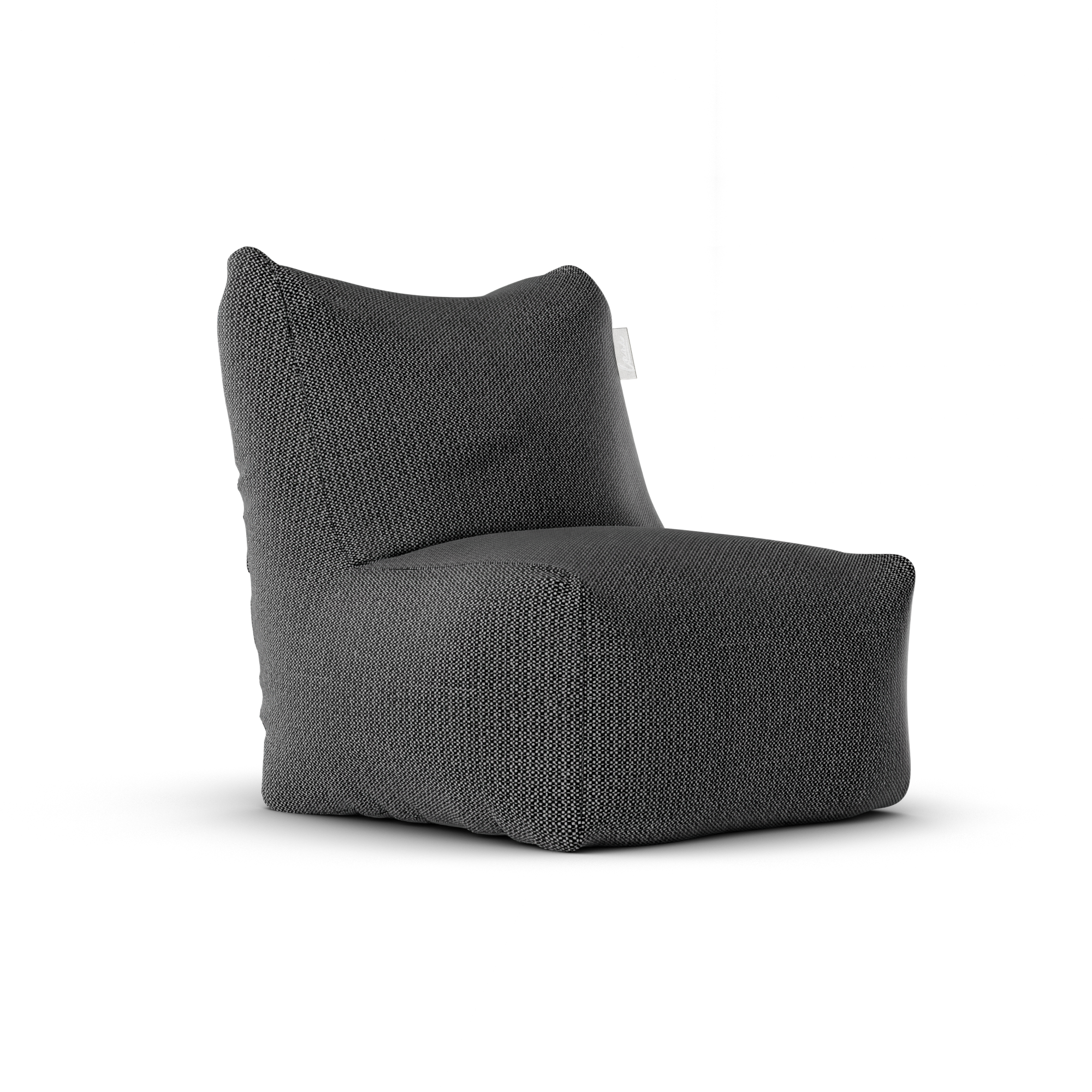 Original Junior Lounge Seat Anthracite van Laui Lounge, compacte antracietgrijze loungestoel schuin van links voren