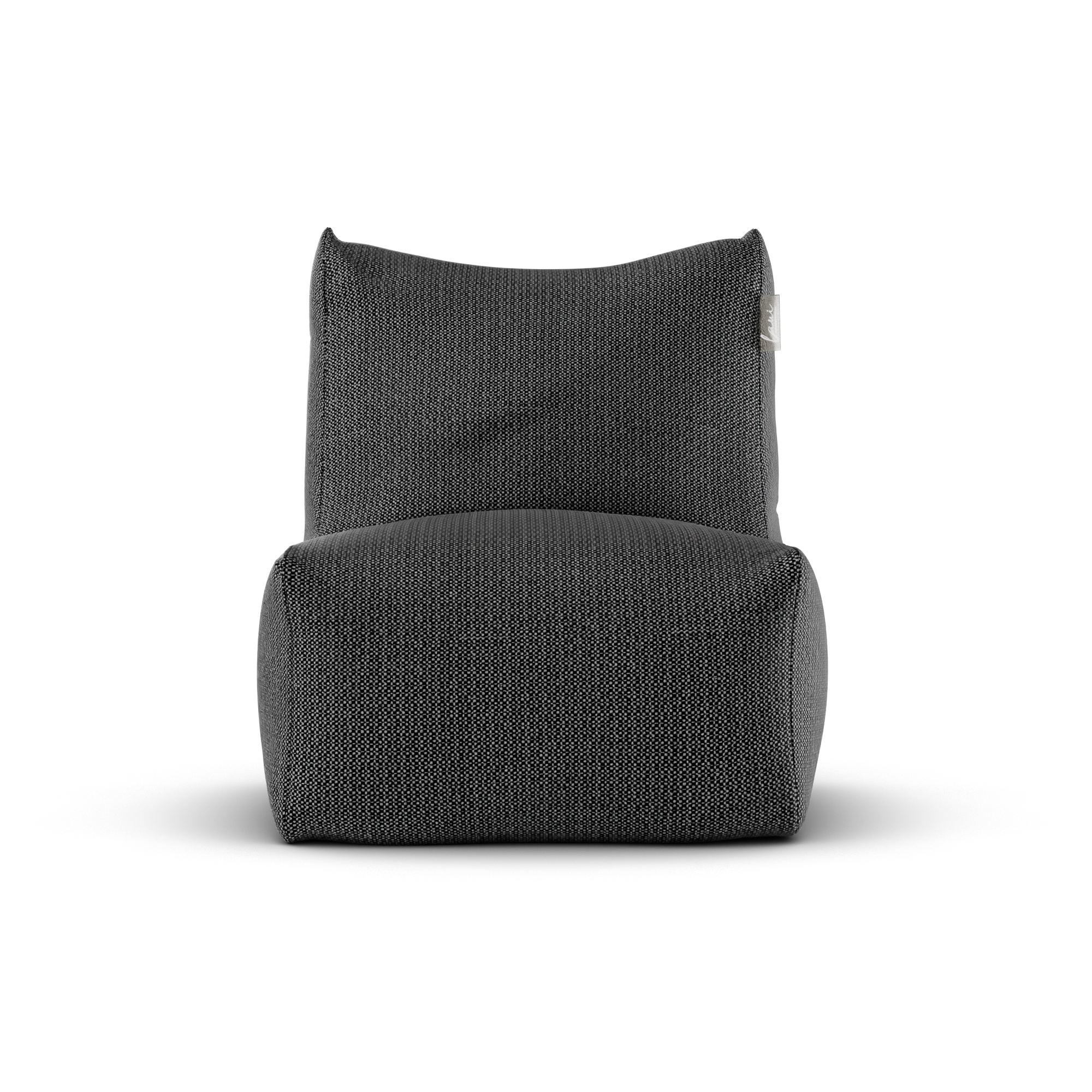 Antraciet Junior Lounge Seat van Laui Lounge van voren, met zitting van 68 bij 68 centimeter
