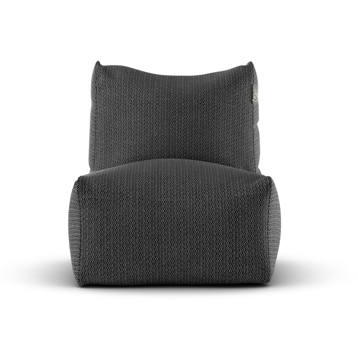 Antraciet Lounge SeatXL van Laui Lounge van voren, met brede zitting van 68 centimeter