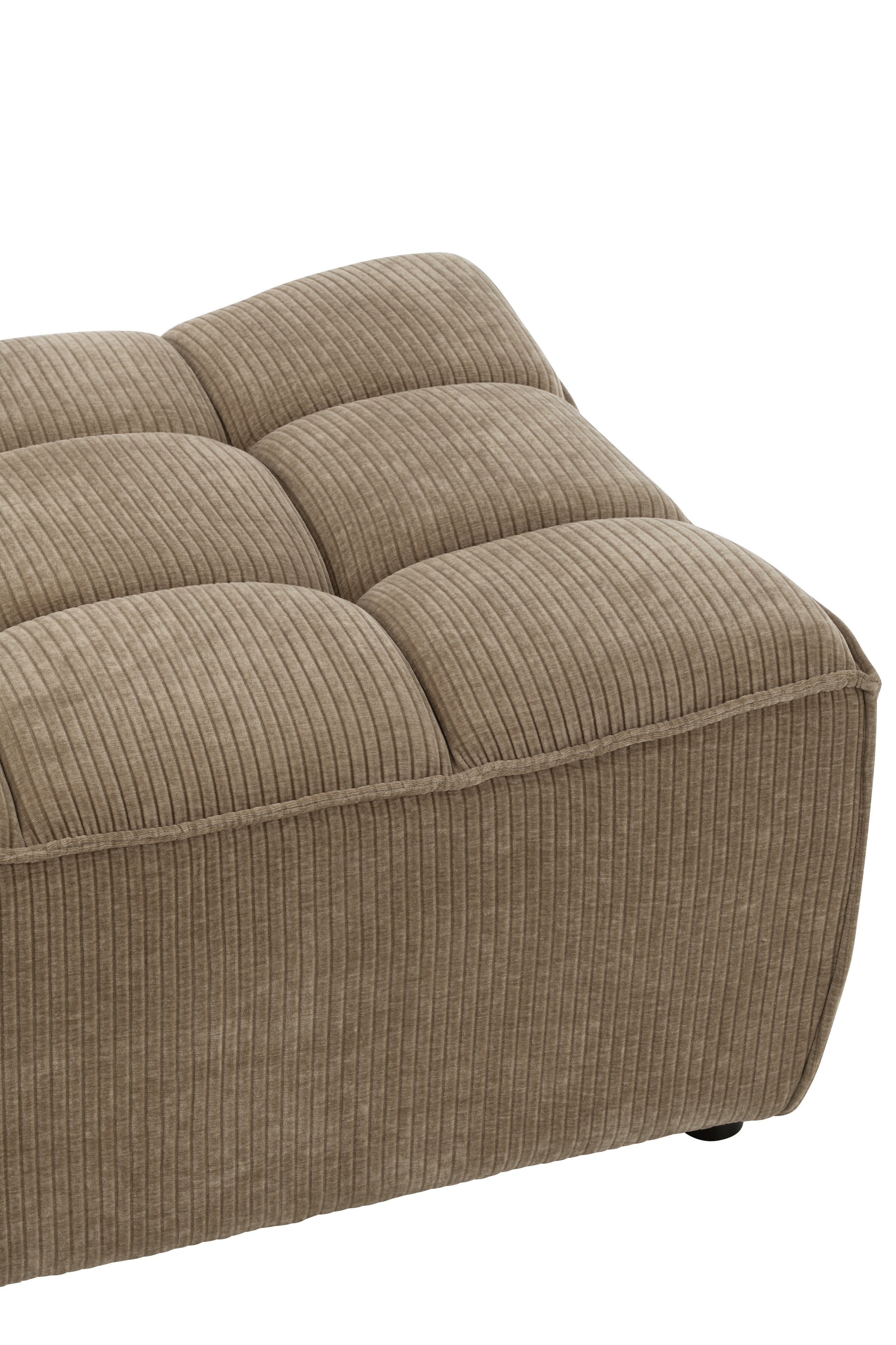 Ottoman Grid Poplar Wood/Foam Dark Taupe - - J-Line - livinglovely.nl