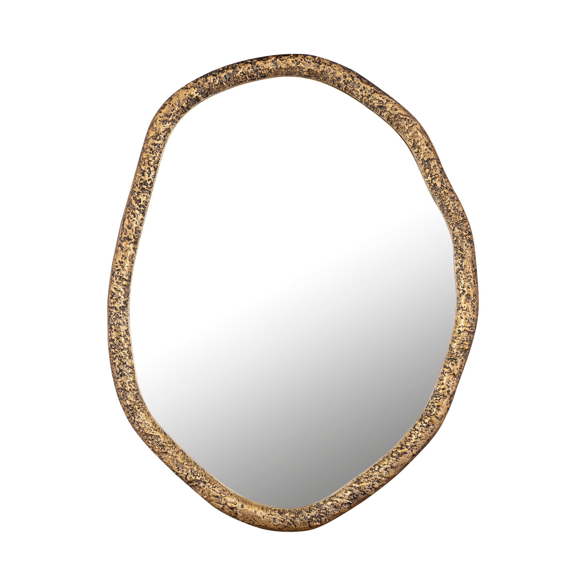 Paislie Brass Organic Shaped Mirror Round 56x3x72cm PTMD - Spiegel - PTMD - livinglovely.nl