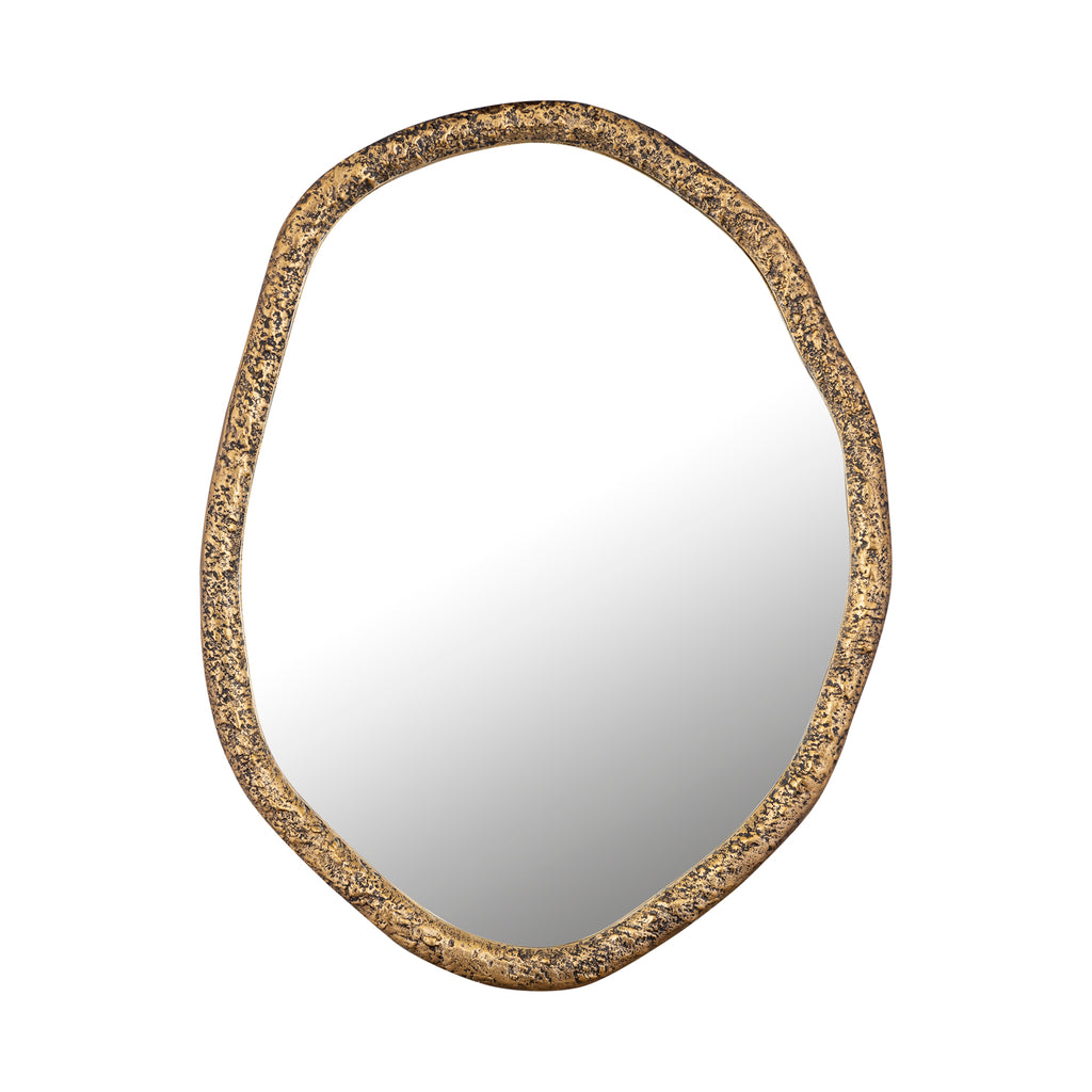 Paislie Brass Organic Shaped Mirror Round 56x3x72cm PTMD - Spiegel - PTMD - livinglovely.nl