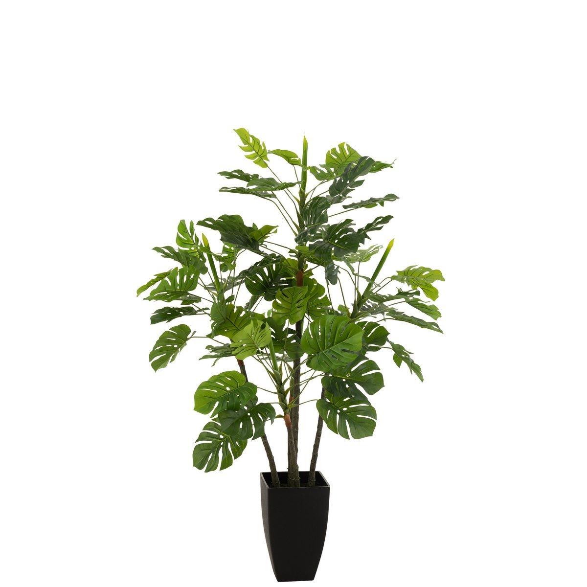 Philodendron In Pot Plastiek Groen Large - Kunstplant - J-Line - livinglovely.nl