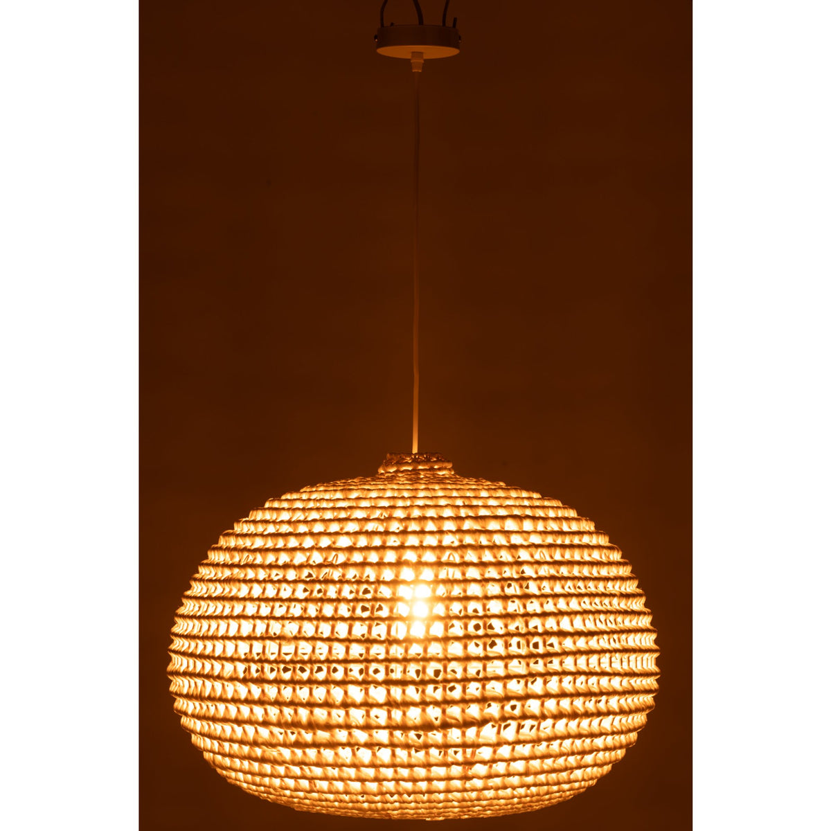Plafondlamp Rond Metaal Getwist Wit J-Line