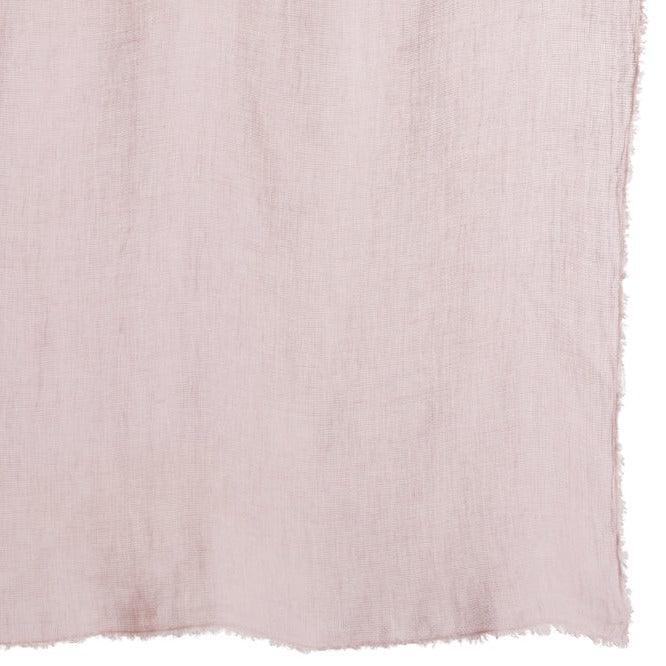 Plaid Stonewashed Linnen Roze 220cmx150cm - Poef - J-Line - livinglovely.nl