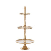 Plateau 3 Niveaus Rond Aluminium Goud - Keukenaccessoire - J-Line - livinglovely.nl
