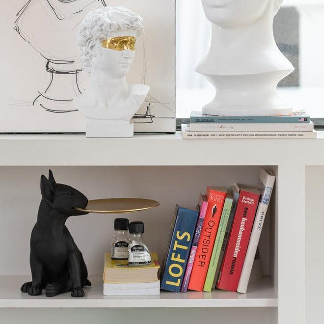 Plateau Hond Poly Zwart/Goud - Beeld - J-Line - livinglovely.nl