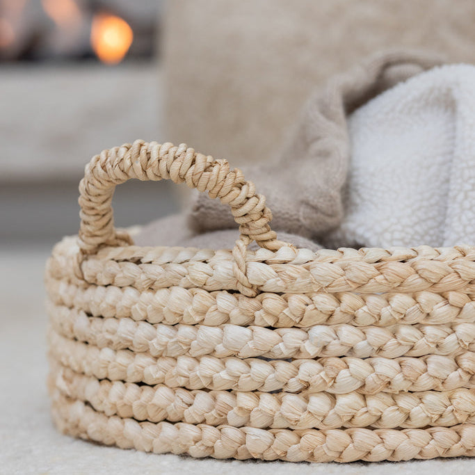 Plateau Rond Maiskolfbladeren/Multiplex Naturel Set van 2 - Plateau - J-Line - livinglovely.nl