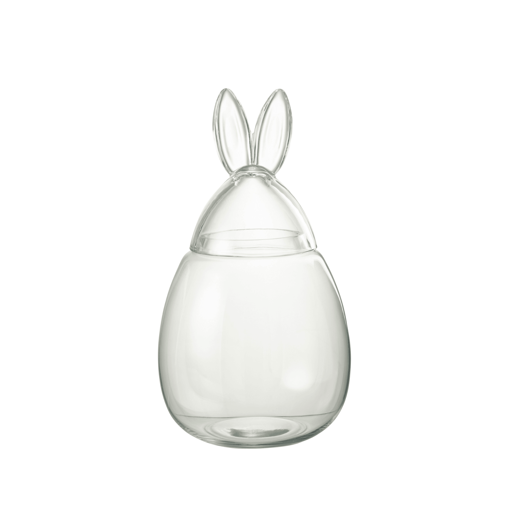 Pot Konijn Glas Transparant Large - Paas - J-Line - livinglovely.nl