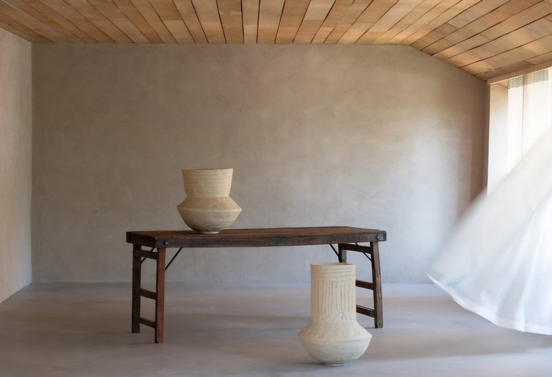 Pot Veda Papier Mache Naturel - Pot - J-Line - livinglovely.nl