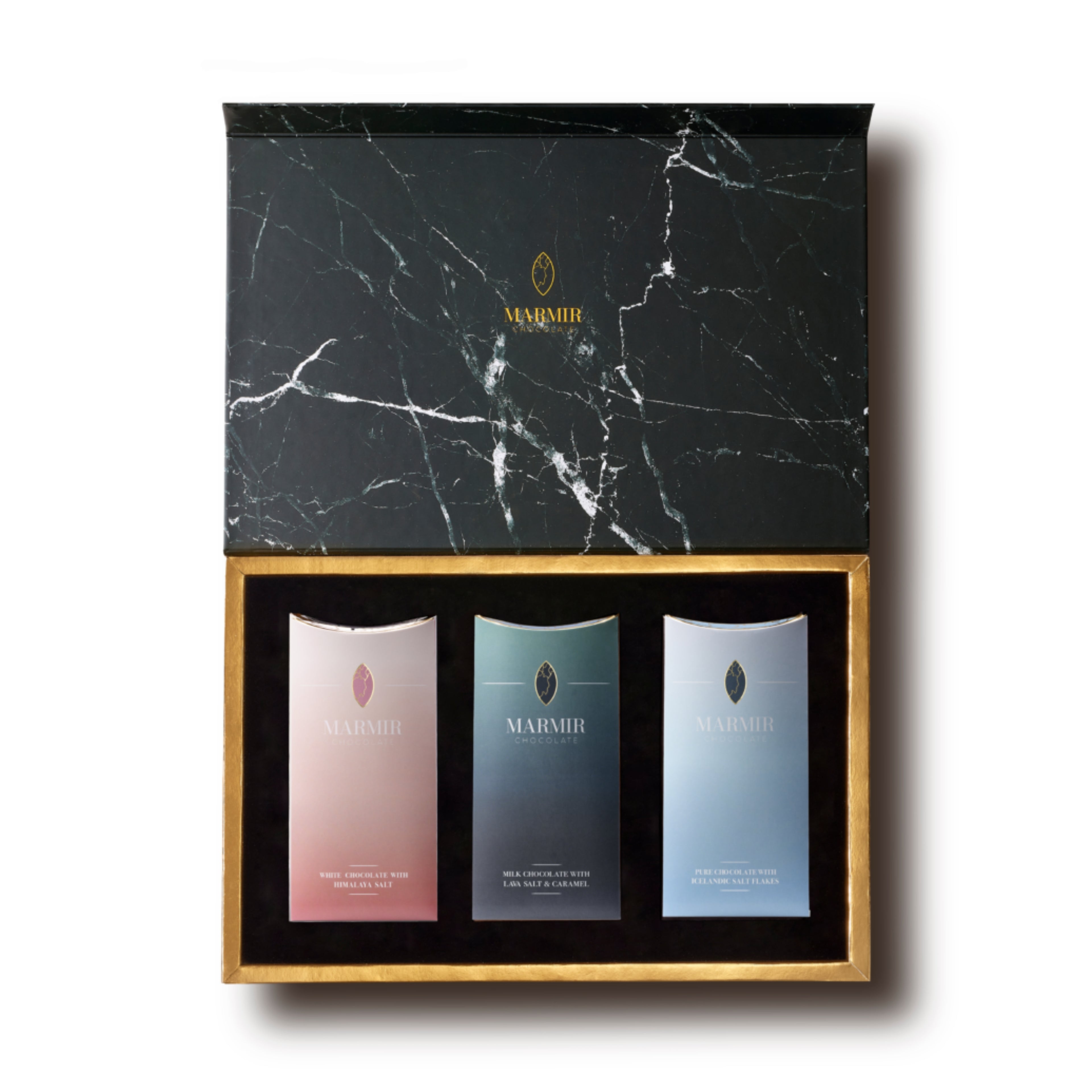 Premium Giftbox 3 Salt Collection Bars - Marmir Chocolate - Chocolade - Marmir Chocolate - livinglovely.nl