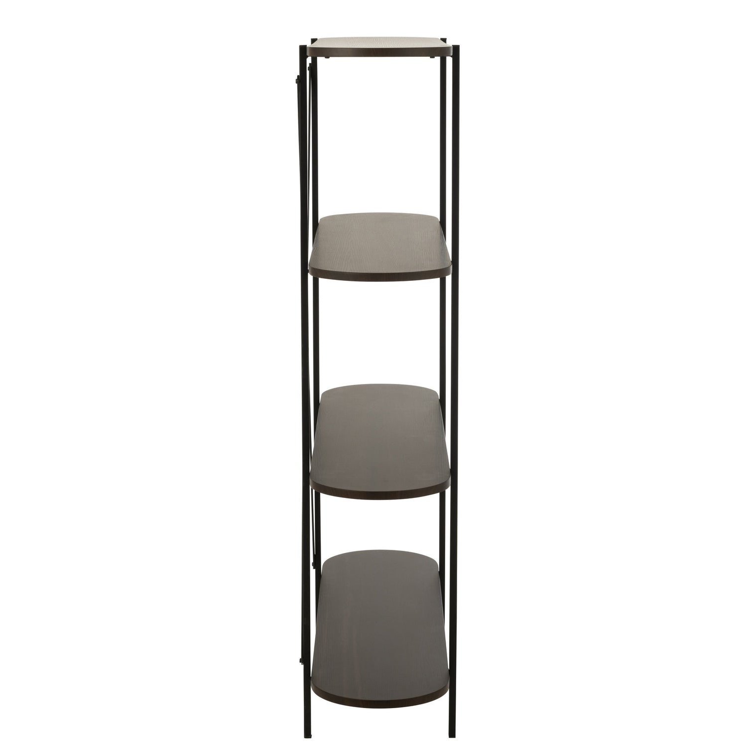 Rek Ovaal Mdf/Metaal Donkerbruin - Rek - J-Line - livinglovely.nl