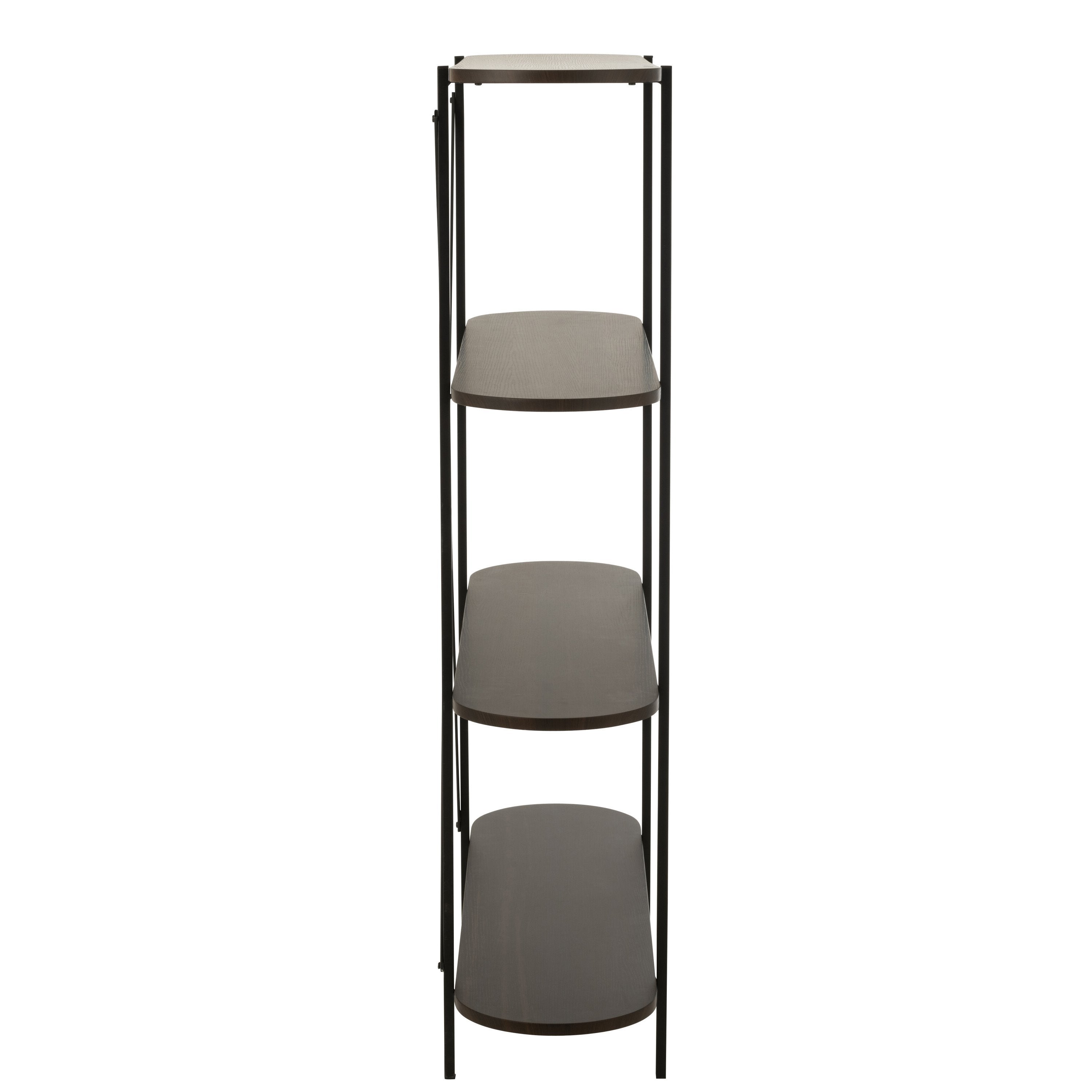 Rek Ovaal Mdf/Metaal Donkerbruin - Rek - J-Line - livinglovely.nl