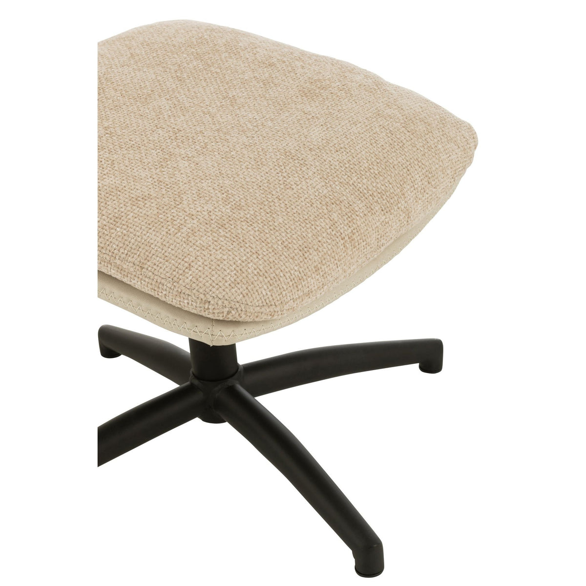 Relax Zetel + Voetbank Metaal/Multiplex Grijs/Zwart J-Line
