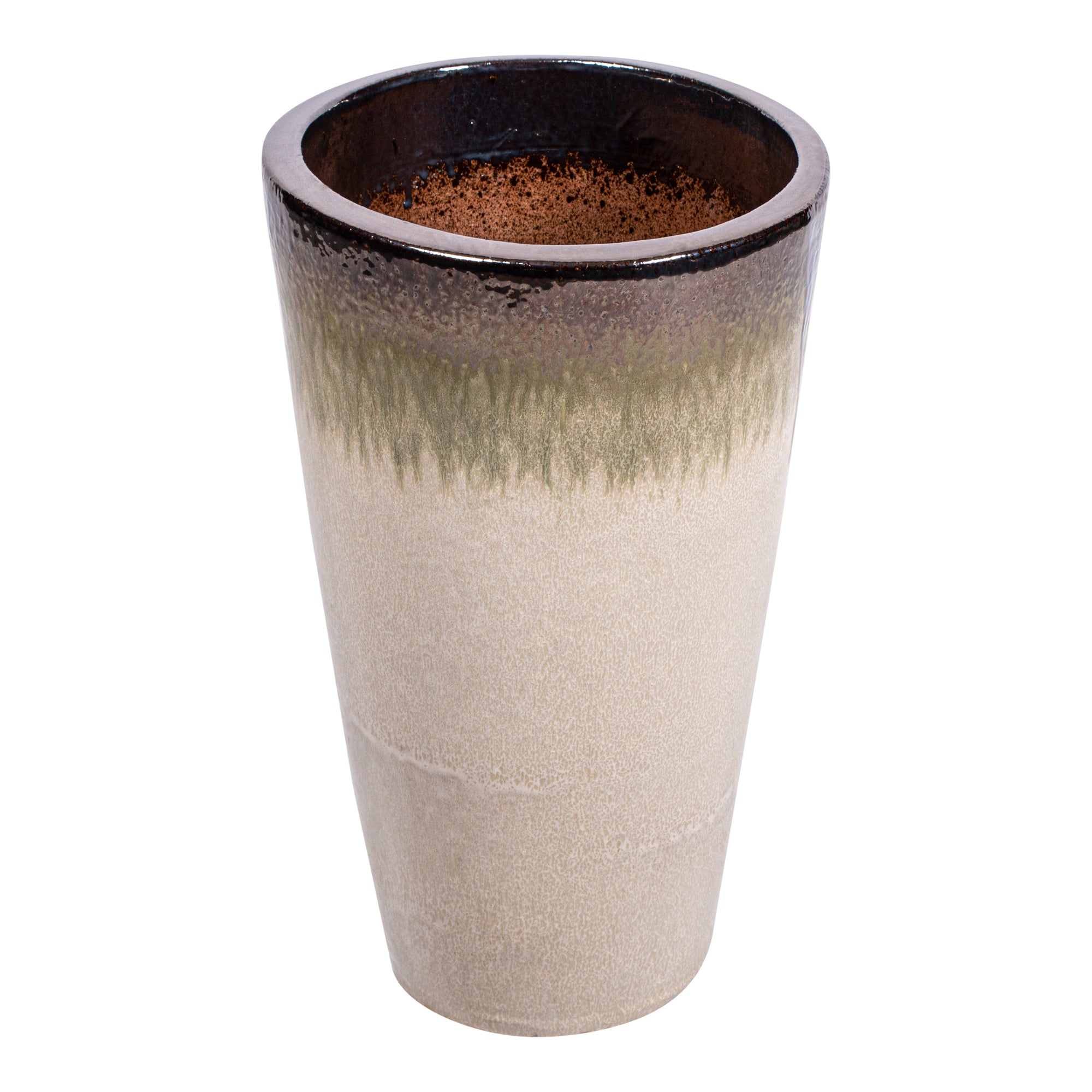 Relly Bronze Pearl Two Tones Ceramicpot Round Set van 3 PTMD - Pot - PTMD - livinglovely.nl