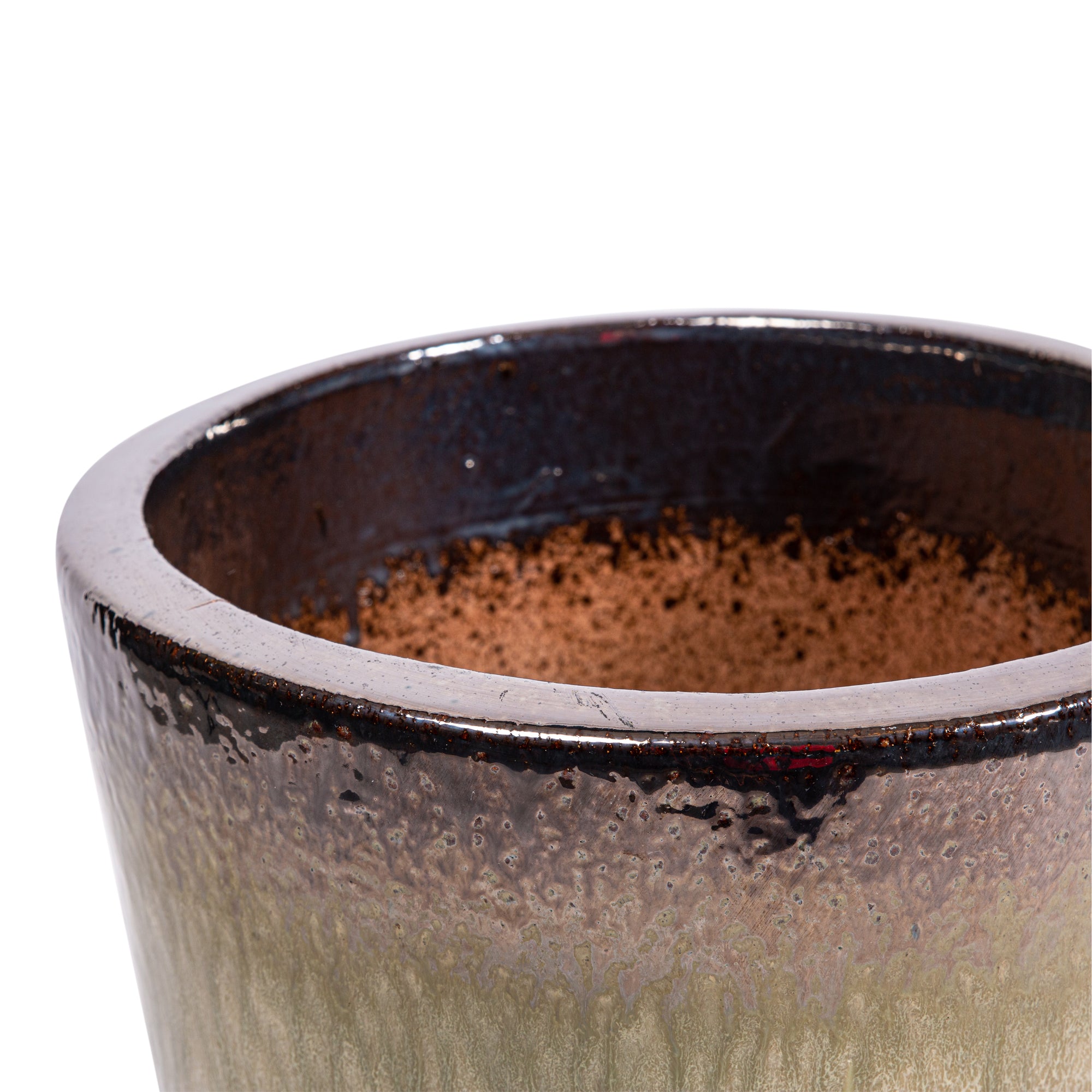 Relly Bronze Pearl Two Tones Ceramicpot Round Set van 3 PTMD - Pot - PTMD - livinglovely.nl