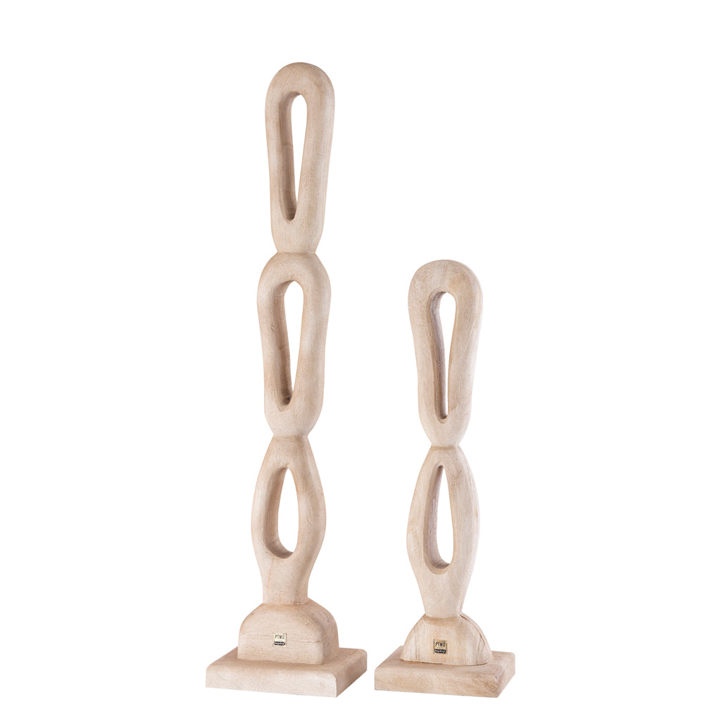 Rhyce Natural mango wood statue open figure S PTMD - Beeld - PTMD - livinglovely.nl